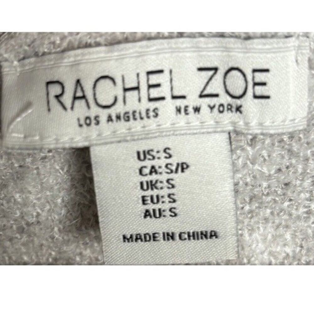 Rachel Zoe Hooded Cardigan Leopard Print Small Open Gray Pockets Oversized Cozy - Picture 7 of 9